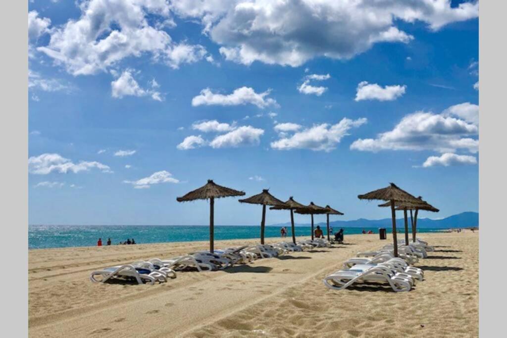 Villa Sur Le Sable Vue Mer Panoramique Piscine Clim Wifi Le Barcarès Extérieur photo