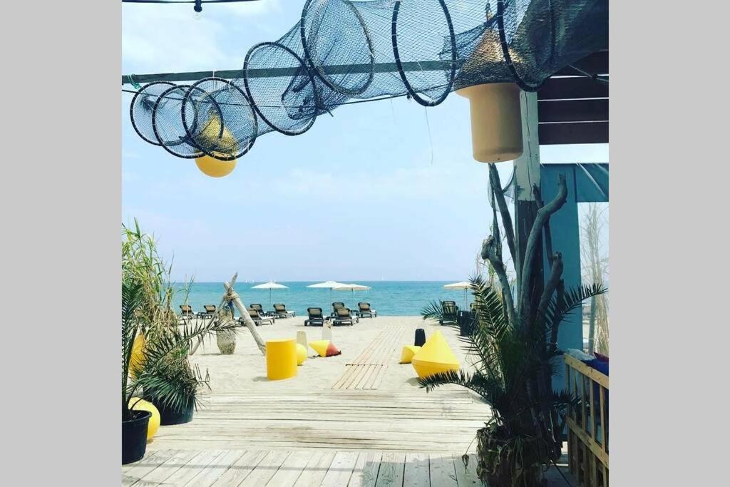 Villa Sur Le Sable Vue Mer Panoramique Piscine Clim Wifi Le Barcarès Extérieur photo